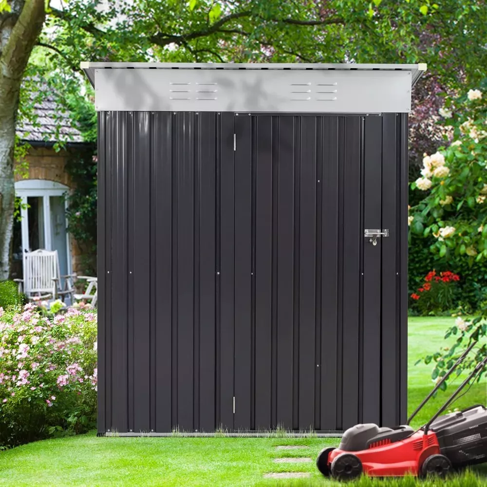 Waterproof Outdoor Metal Storage Shed with Lockable Door