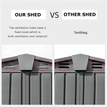 Spacious Galvanized Steel Outdoor Storage Shed - 6.5x4.2ft with Lockable Door
