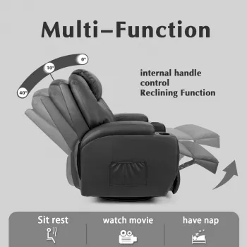 Rocker Recliner with Massage, Heating, and Remote Control