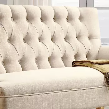 Elegant Warm Beige Two-Seater Sofa