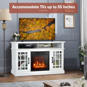 Modern Black Electric Fireplace TV Stand