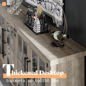 Buffet Sideboard Cabinet with Glass Doors