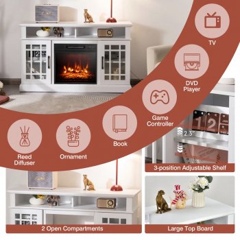 Modern Black Electric Fireplace TV Stand