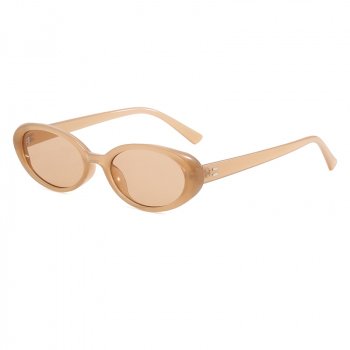 Oval Women's Sunglasses Sunglasses Color: Light brown