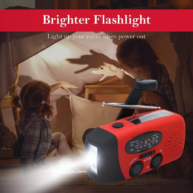 Solar Hand Crank LED Camping Lantern with AM/FM Radio and USB Charger - Image 5