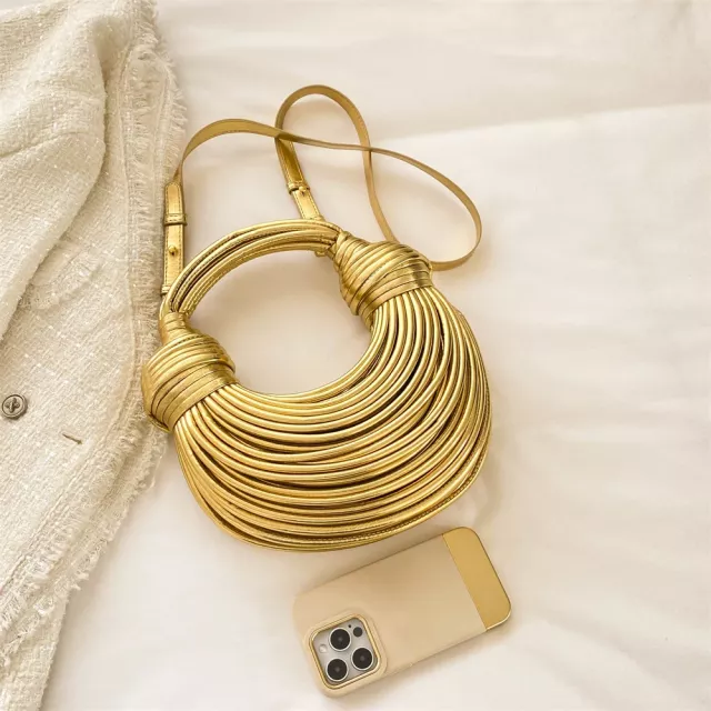 Golden Luxury Handwoven Noodle Bags - Image 6