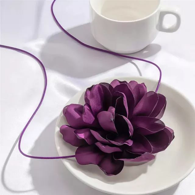 Exaggerated Big Rose Flower Choker Necklace for Women - Image 5