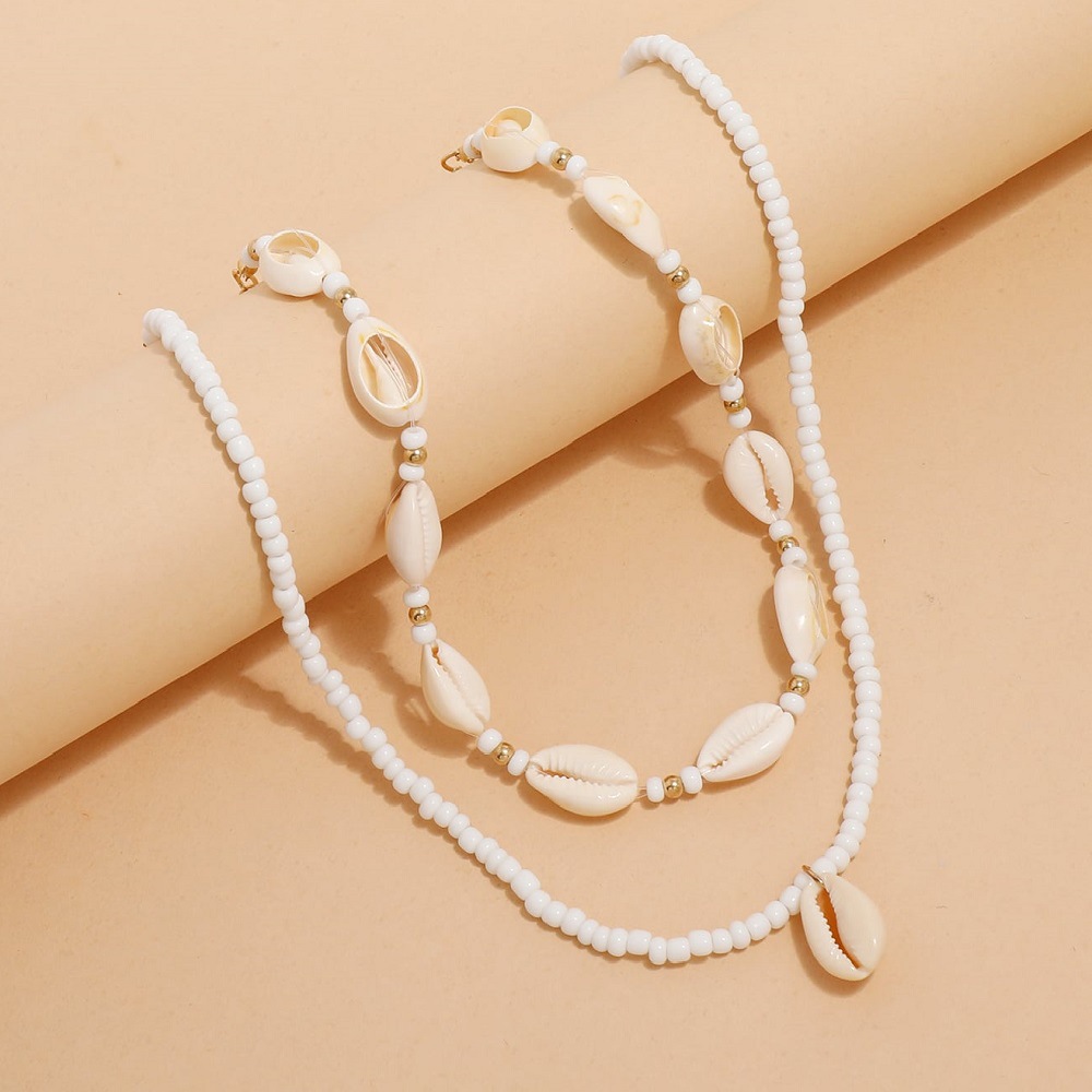 Bohemian Summer Sea Shell Choker Necklace Set Fashion Jewelry