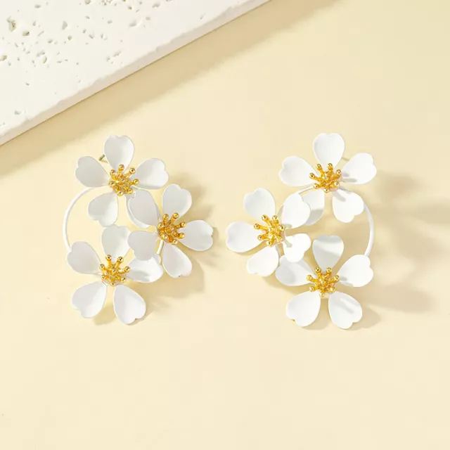 Luxurious Camellia Flower Dangle Earrings for Women - Image 6