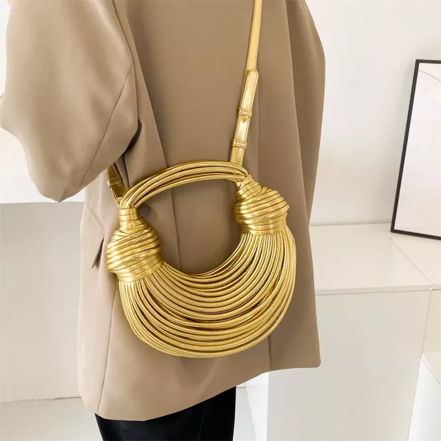 Golden Luxury Handwoven Noodle Bags - Image 3