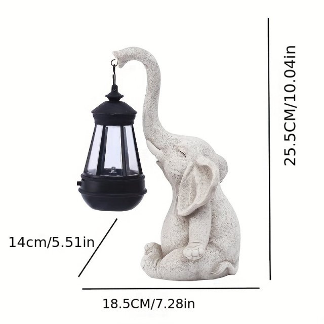 Solar-Powered Elephant Lantern Statue - Image 7