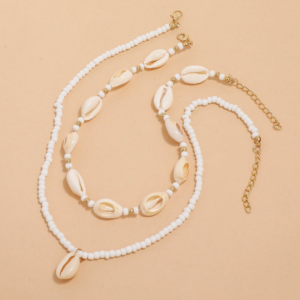 Bohemian Summer Sea Shell Choker Necklace Set Fashion Jewelry