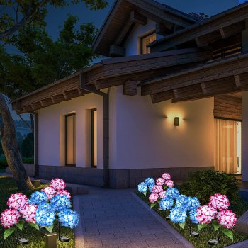 Hydrangea Rose Solar LED Garden Lights