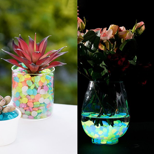 100pcs Glow-In-The-Dark Decorative Pebbles - Image 3