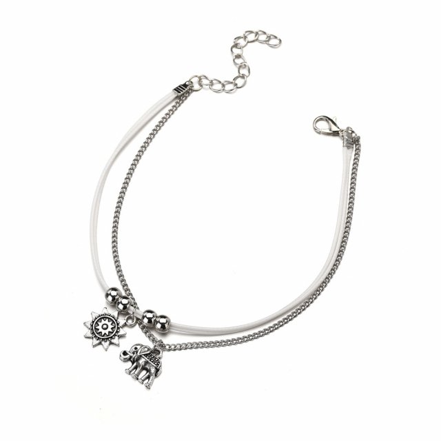 Bohemian Star Elephant Double Layer Anklet for Women - Image 8