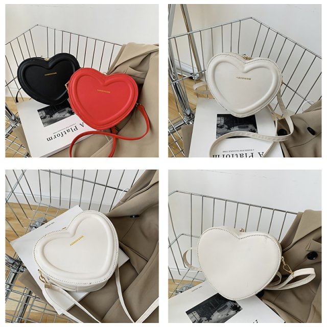 Chic Heart-Shaped Crossbody Bag - Image 6