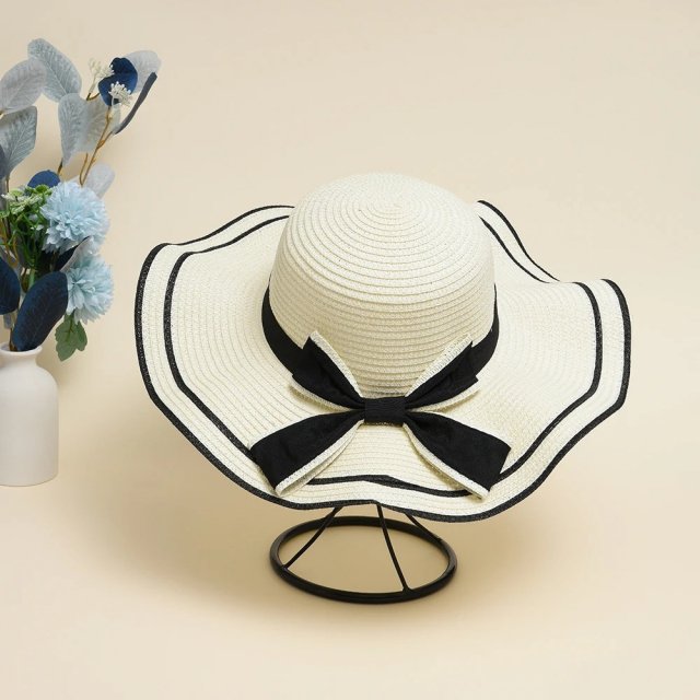 Bowknot Straw Sun Hat - Image 7