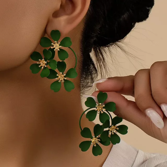 Luxurious Camellia Flower Dangle Earrings for Women - Image 4