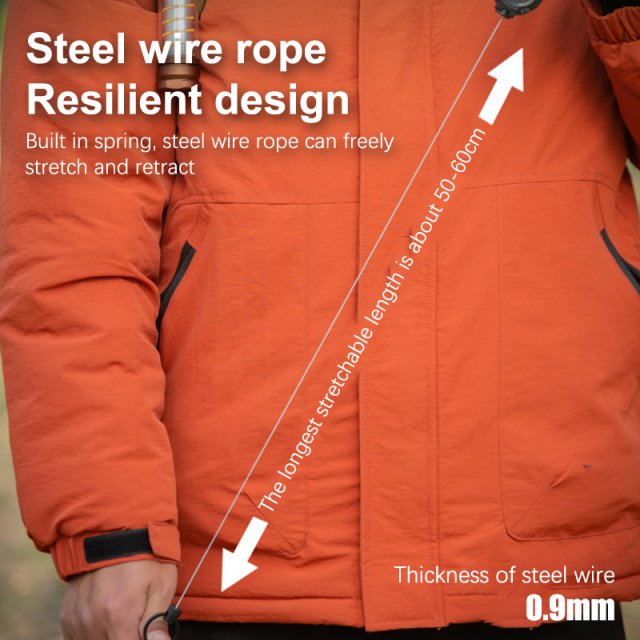 Stainless Steel Retractable Keychain with Wire Rope - Image 5