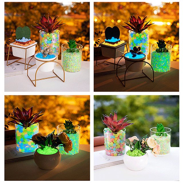 100pcs Glow-In-The-Dark Decorative Pebbles - Image 4