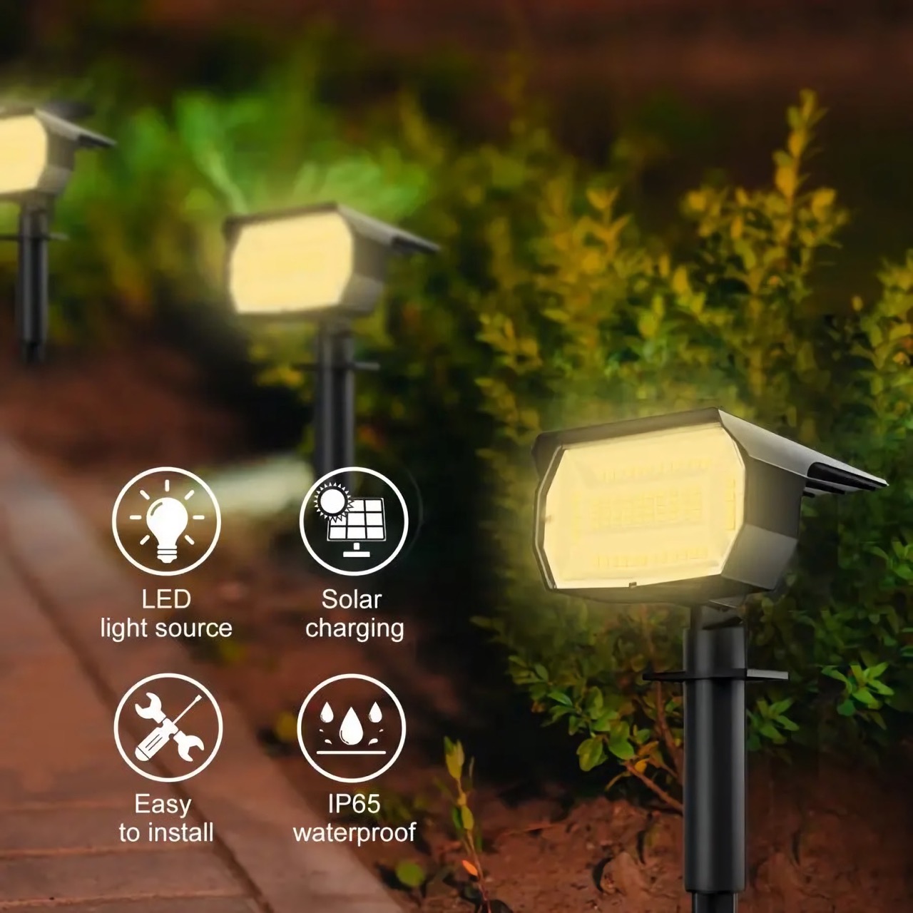 Outdoor Solar Landscape Spotlights Garden Supplies Home & Garden