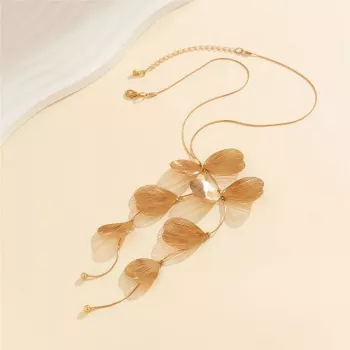 Kpop Flower Petal Pendant Choker Necklace for Women