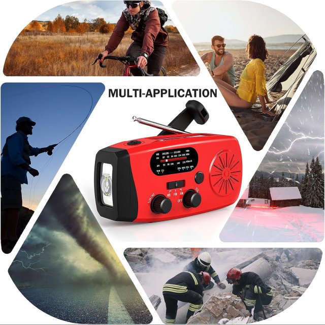 Solar Hand Crank LED Camping Lantern with AM/FM Radio and USB Charger - Image 7