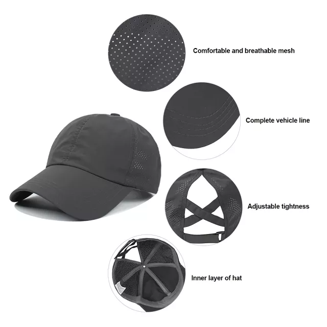 Summer Mesh Ponytail Baseball Sports Cap for Women - Image 5