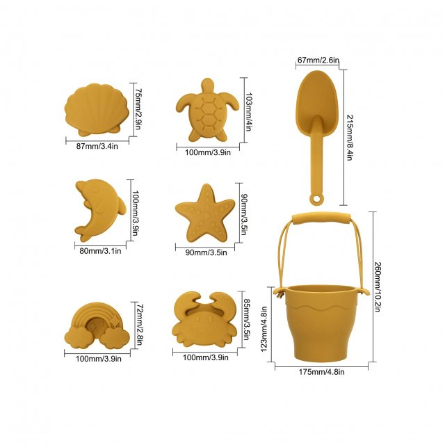 8-Piece Eco-Friendly Silicone Beach Playset for Children - Image 10