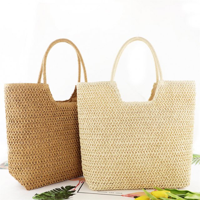 Handmade Straw Woven Shoulder Bag - Image 5