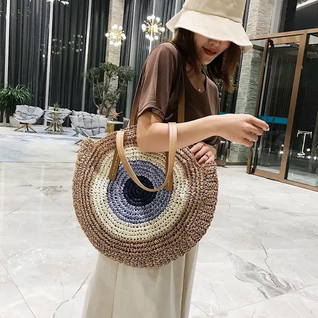 Handmade Summer Beach Woven Straw Tote - Image 5