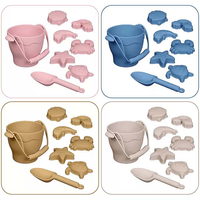 8-Piece Eco-Friendly Silicone Beach Playset for Children - Image 9