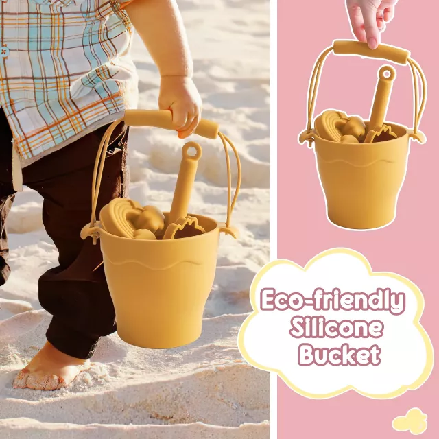 8-Piece Eco-Friendly Silicone Beach Playset for Children - Image 2