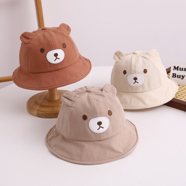 Kids Bear Decor Panama Bucket Hat - Image 2