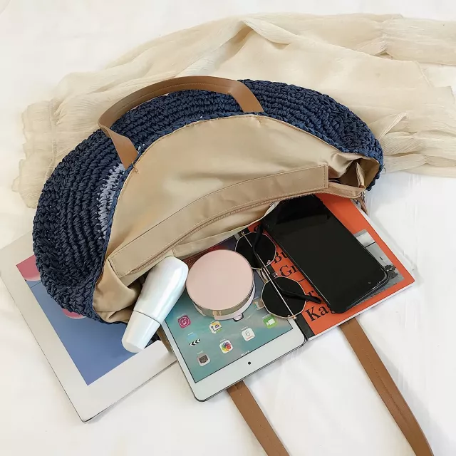 Handmade Summer Beach Woven Straw Tote - Image 3