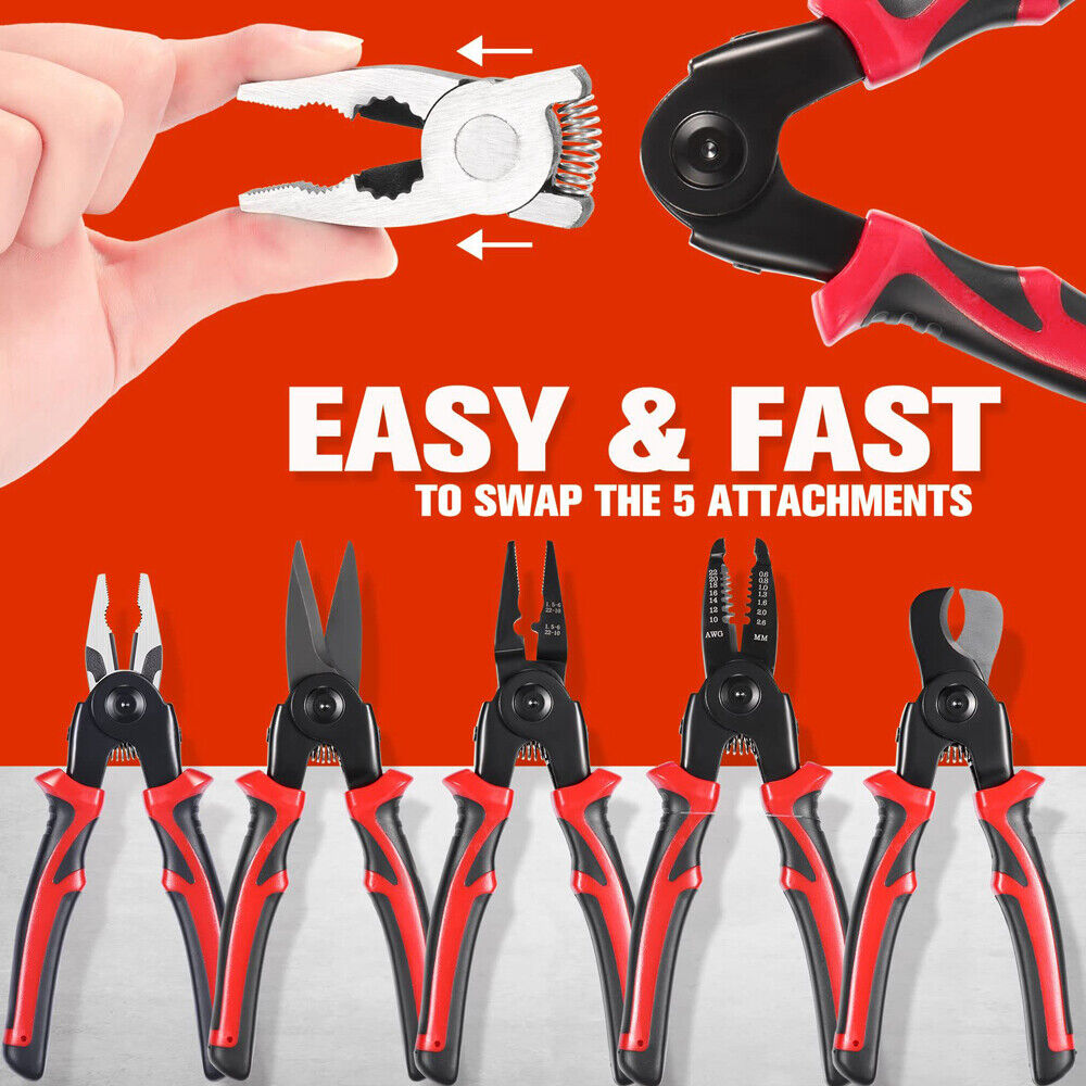 5-in-1 Electrician's Multifunctional Tool Kit with Easy Swap Attachments Home & Garden Tools & Equipment