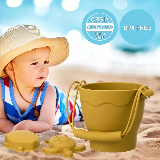 8-Piece Eco-Friendly Silicone Beach Playset for Children - Image 3