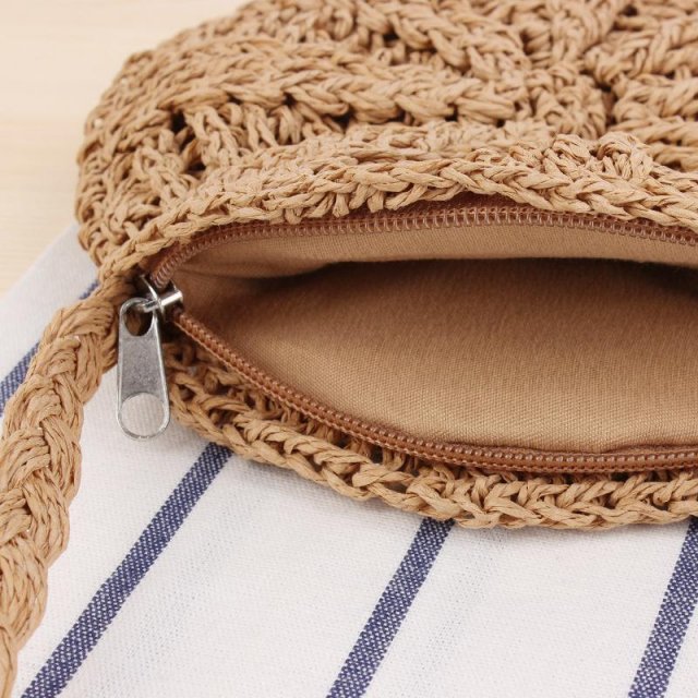 Bohemian Rattan Round Crossbody Bag - Image 5