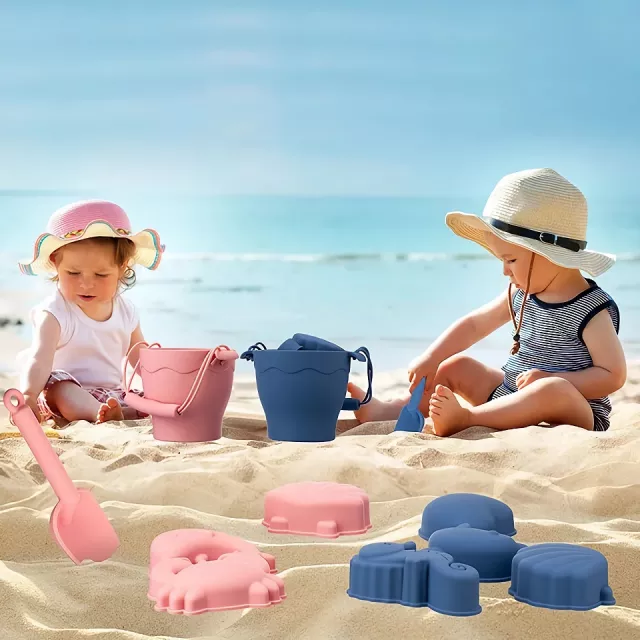 8-Piece Eco-Friendly Silicone Beach Playset for Children - Image 5