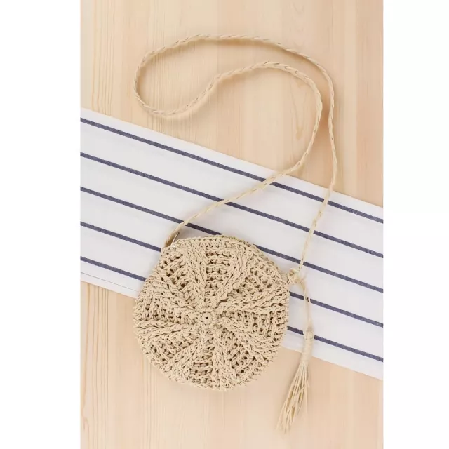 Bohemian Rattan Round Crossbody Bag - Image 3
