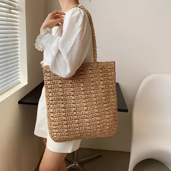 Summer Straw Tote Bag