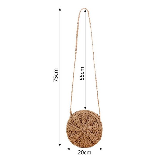Bohemian Rattan Round Crossbody Bag - Image 6