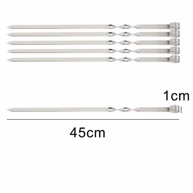 Wide Stainless Steel Barbecue Skewers (6 pcs) - Image 8