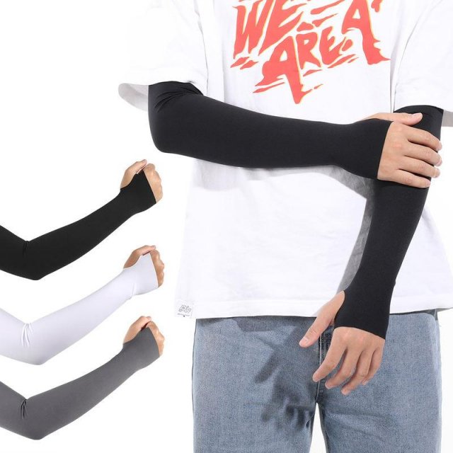 UV Protective Cooling Arm Sleeves with Finger Hole - Image 8