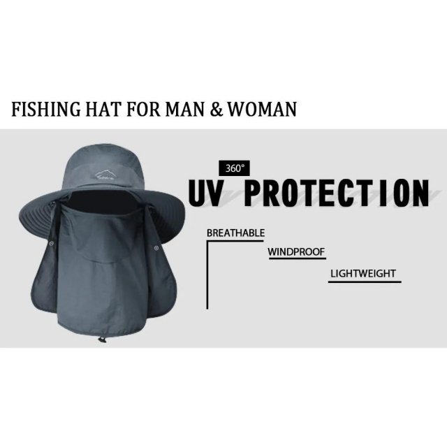QuickDry UV Protection Fisherman Cap with Face Neck Cover - Image 4