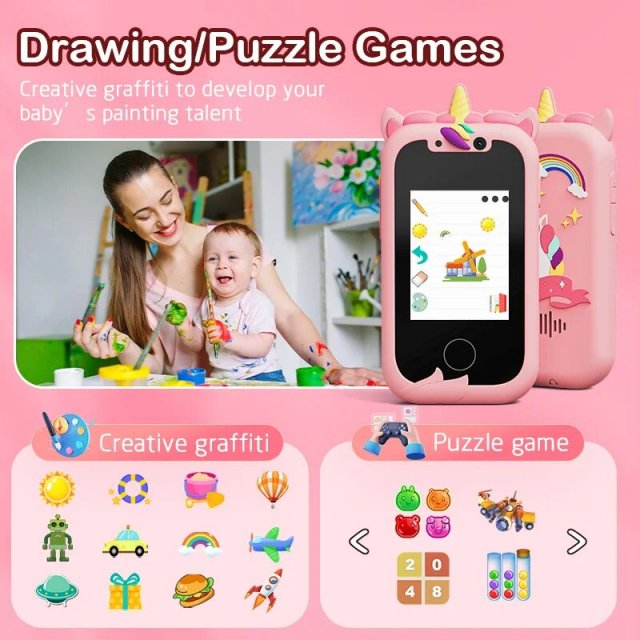 Interactive Touchscreen Kids' Smart Camera Phone with MP3 Player - Image 4