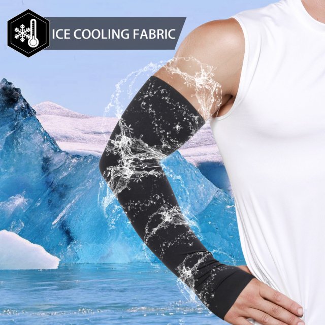 UV Protective Cooling Arm Sleeves with Finger Hole - Image 3
