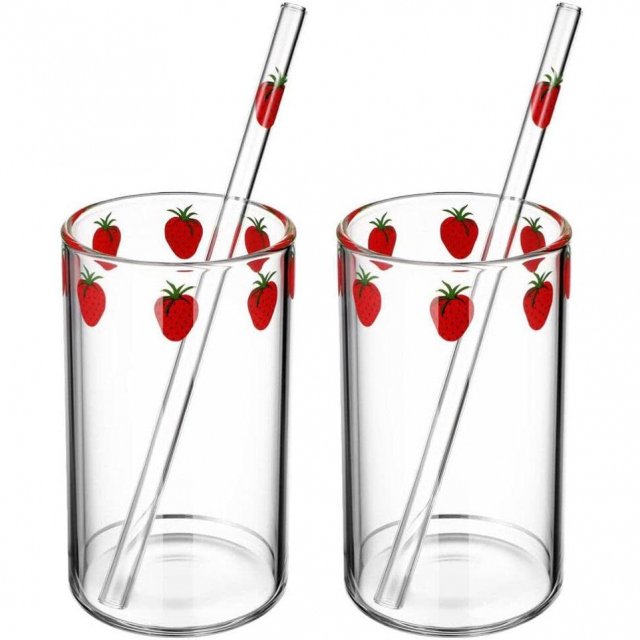Kawaii Strawberry Glass Cup - Image 5
