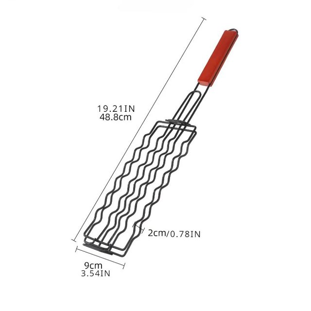 Stainless Steel BBQ Hot Dog Grill Basket - Image 9