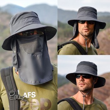 QuickDry UV Protection Fisherman Cap with Face Neck Cover